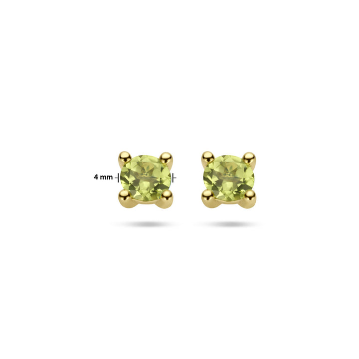 ear studs peridot 14K yellow gold