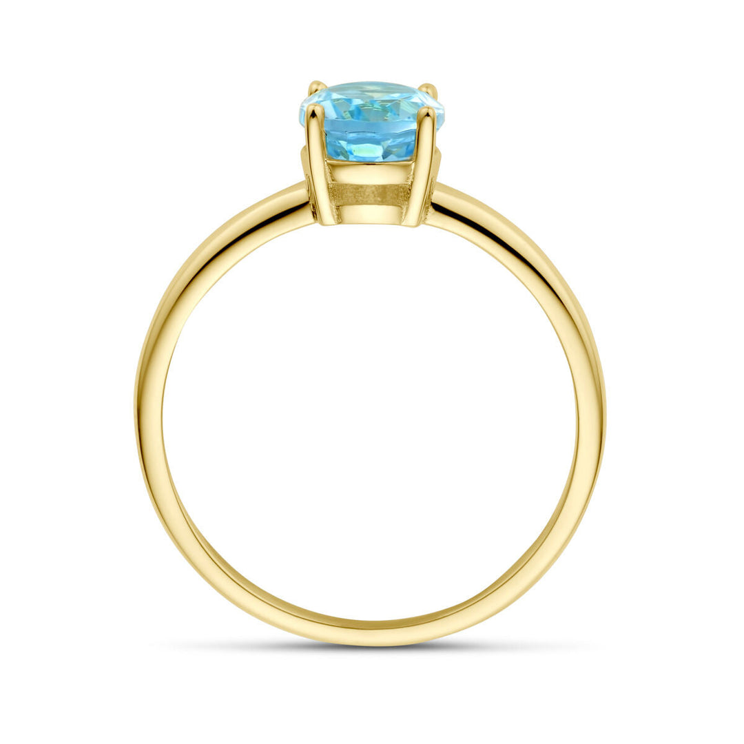 ring blue topaz 14K yellow gold