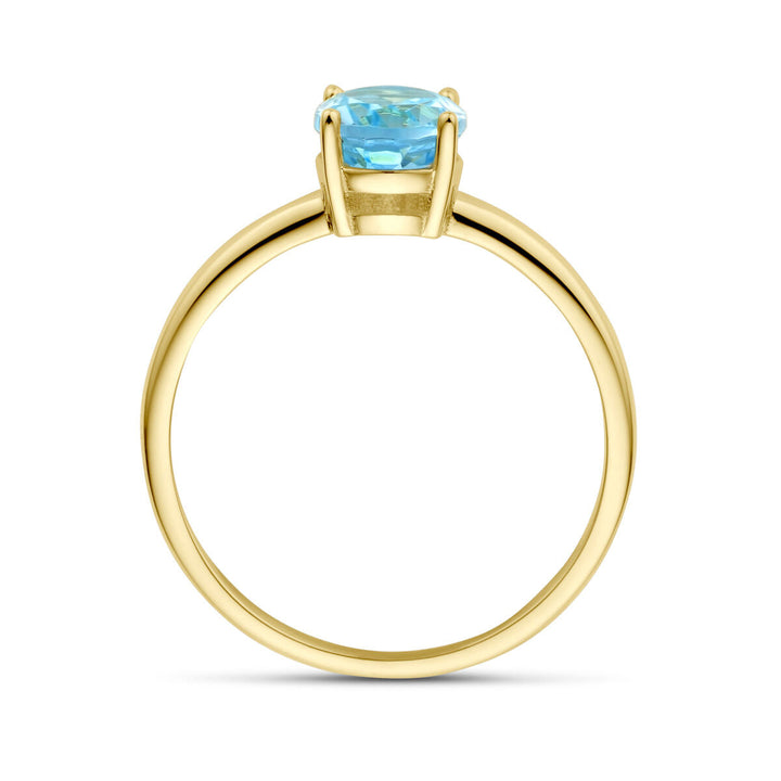 ring blue topaz 14K yellow gold