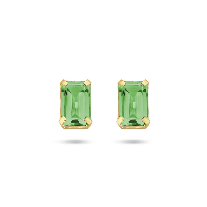 ear studs green agate 14K yellow gold