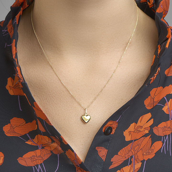 9k pendant heart, 9K yellow gold colored
