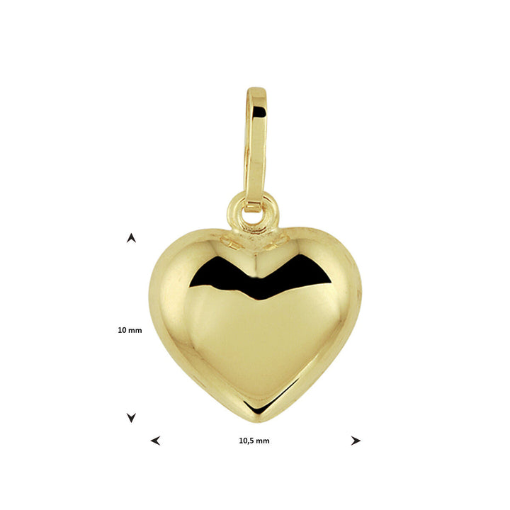 9k pendant heart, 9K yellow gold colored