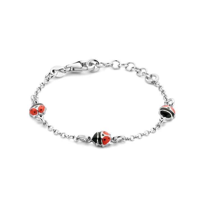 bracelet ladybug 11 + 2 cm silver rhodium plated
