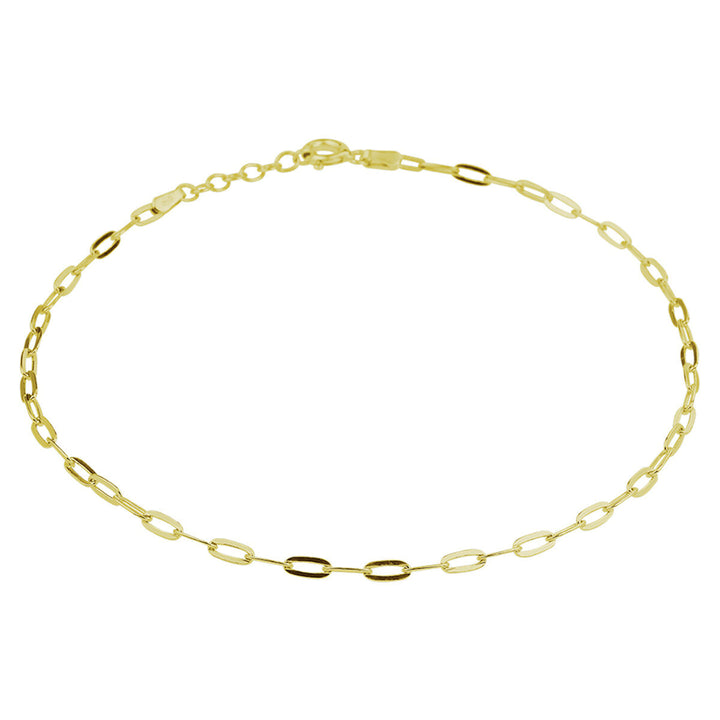 anklet anchor 2.4 mm 24 + 2 cm 3 micron silver gold plated (yellow)