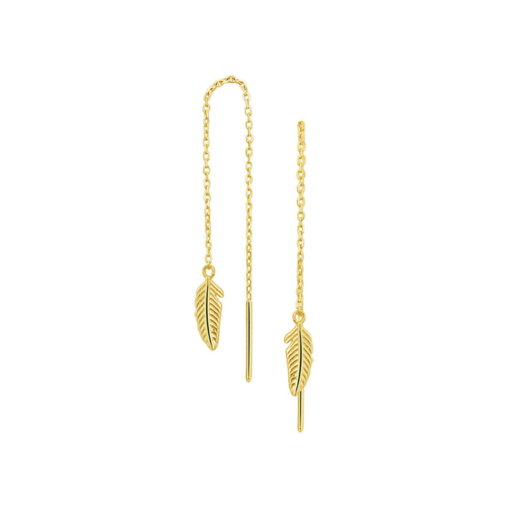 pull-through earrings spring 14K yellow gold