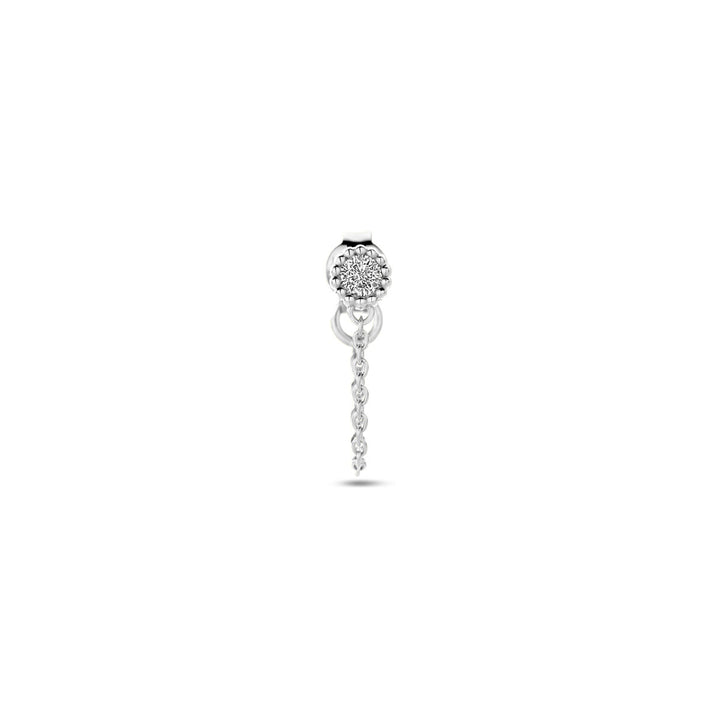 ear stud per piece zirconia silver rhodium plated