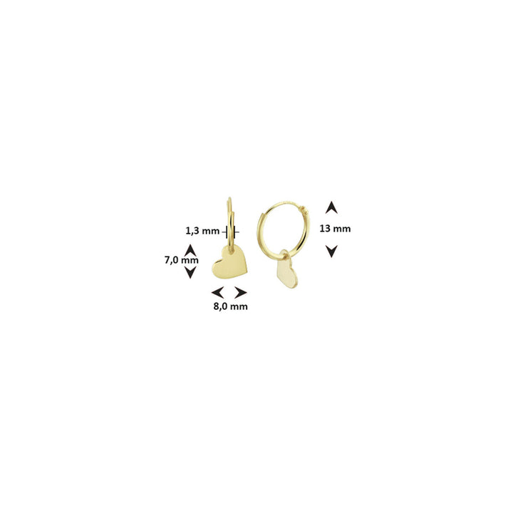 earrings heart 14K yellow gold