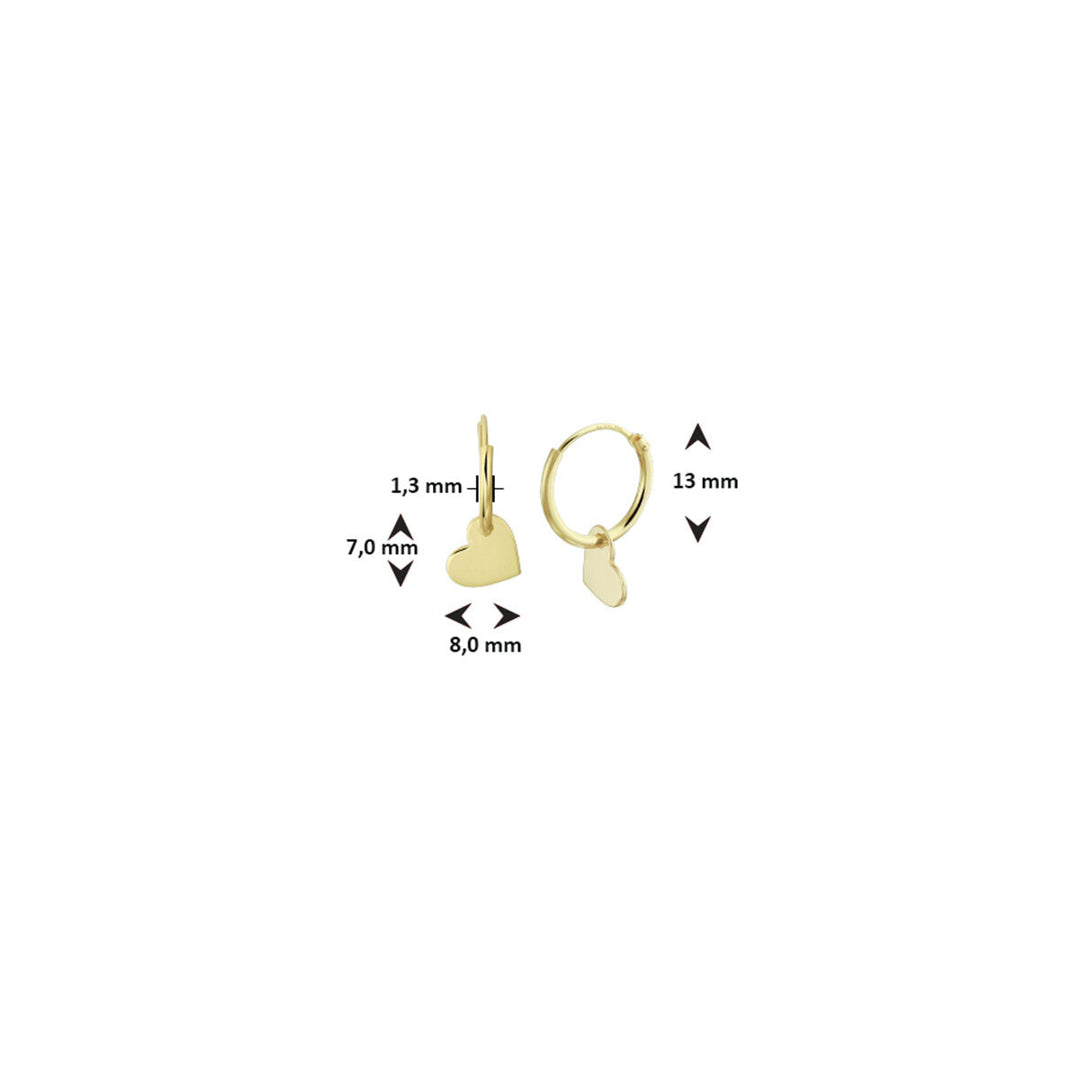 earrings heart 14K yellow gold