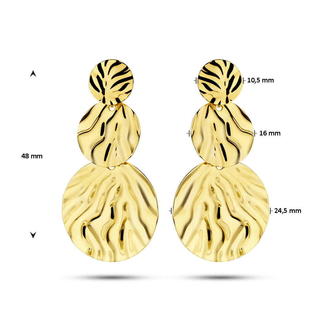 earrings relief 1 micron silver gold plated (yellow)