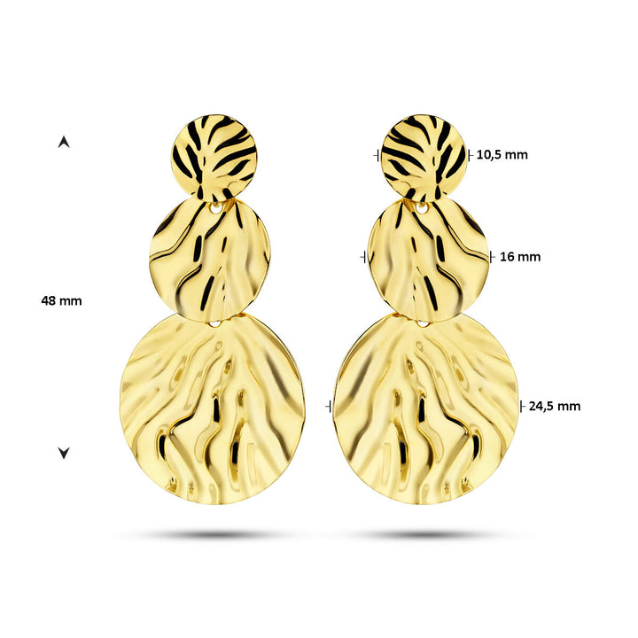 earrings relief 1 micron silver gold plated (yellow)