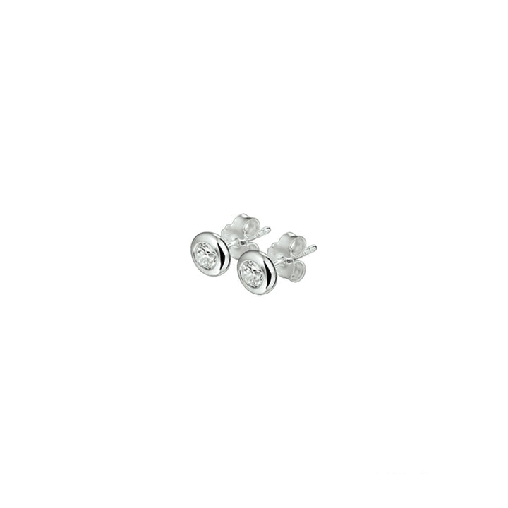 ear studs zirconia silver rhodium plated