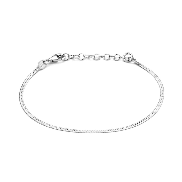 bracelet flat 1.7 mm 16 + 3 cm silver rhodium plated