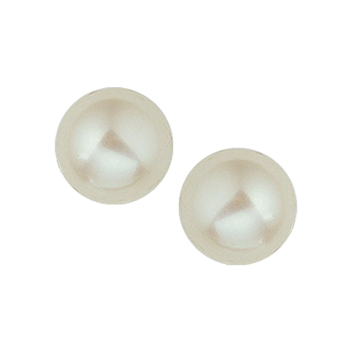 ear studs pearl silver rhodium plated