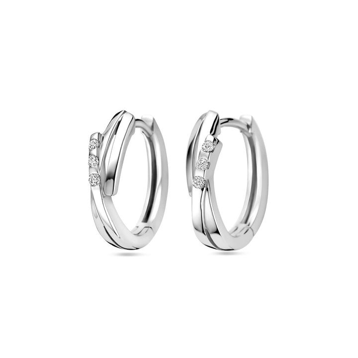 drop earrings zirconia silver rhodium plated