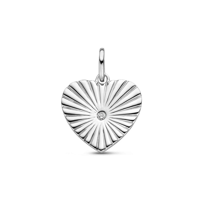 pendant heart diamond 0.015ct j p1 silver rhodium plated