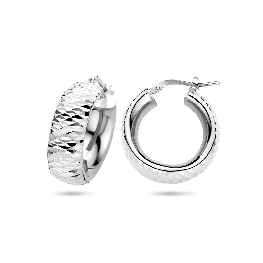 earrings diamond-plated silver rhodium-plated