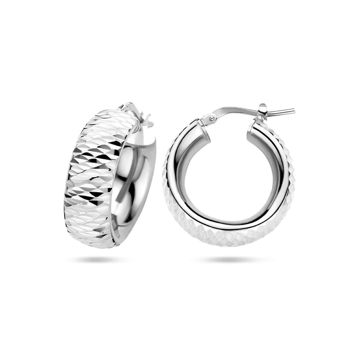 earrings diamond-plated silver rhodium-plated