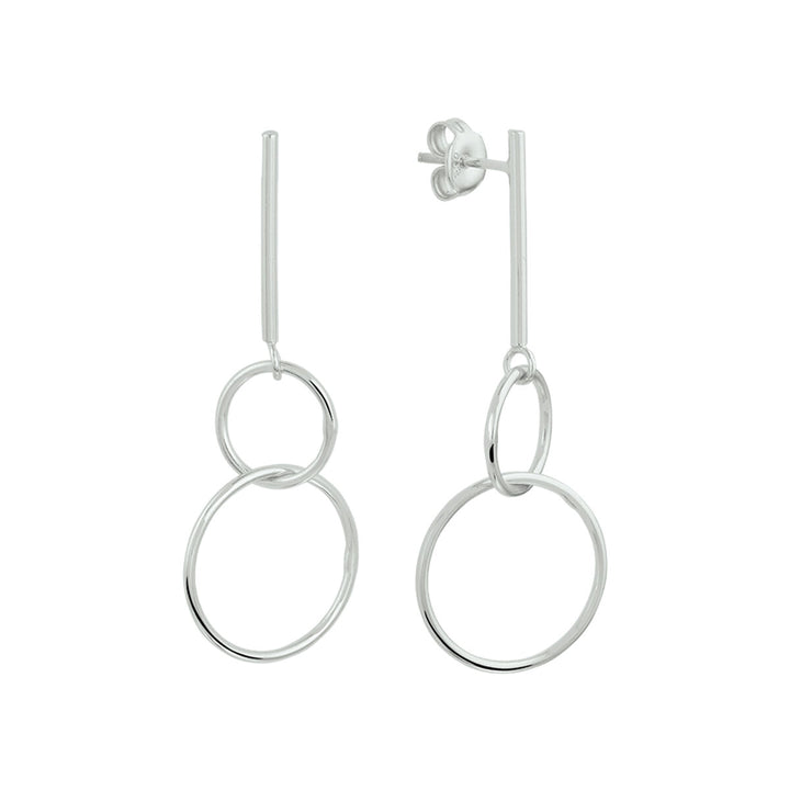 round silver rhodium plated earrings