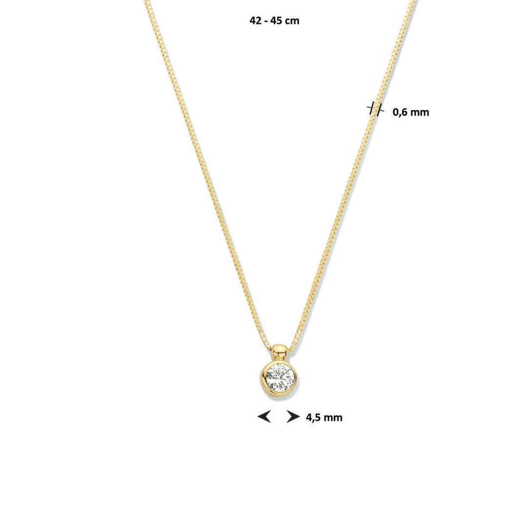 zirconia necklace 42 - 45 cm 14K yellow gold