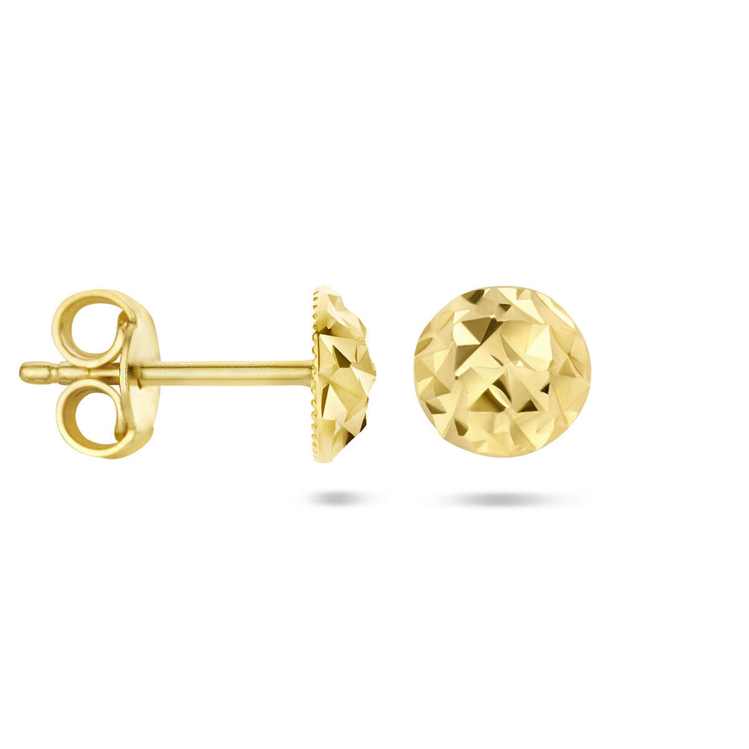 ear studs diamond-plated 14K yellow gold
