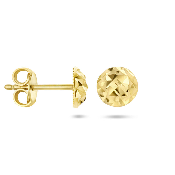 ear studs diamond-plated 14K yellow gold