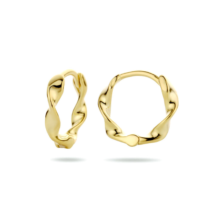 drop earrings twisted 1 micron silver gold plated (yellow)