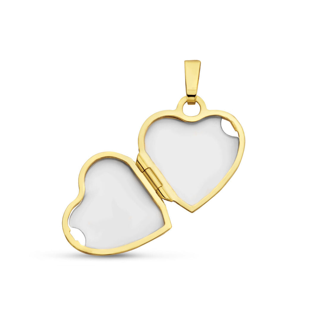 medaillon hart bolletjes 14K geelgoud