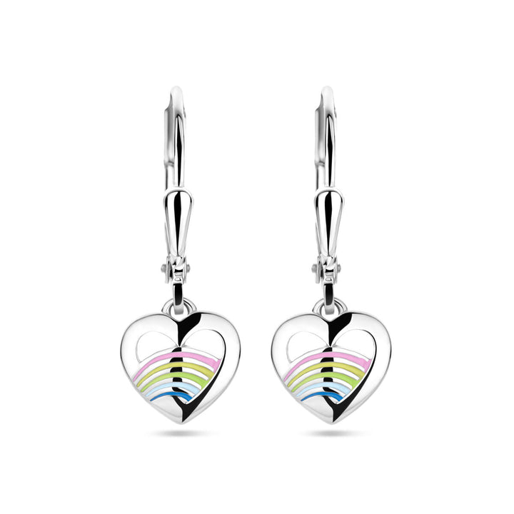 oorhangers hart emaille zilver gerhodineerd