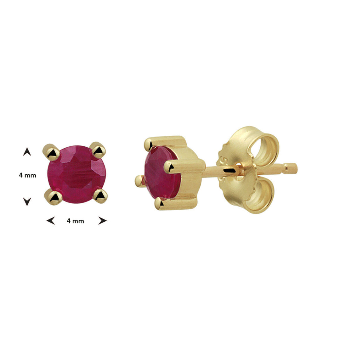 ear studs ruby ​​14K yellow gold