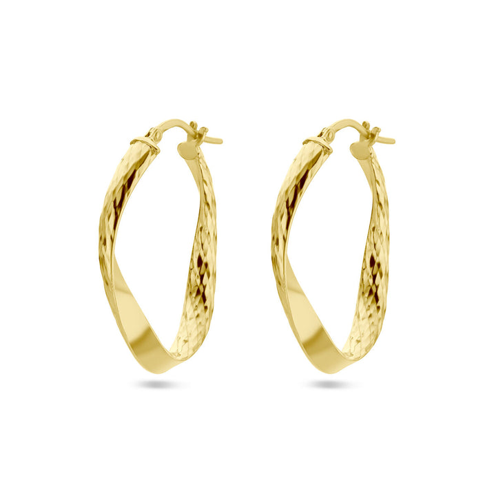 earrings diamond-plated 1 micron silver gold-plated (yellow)