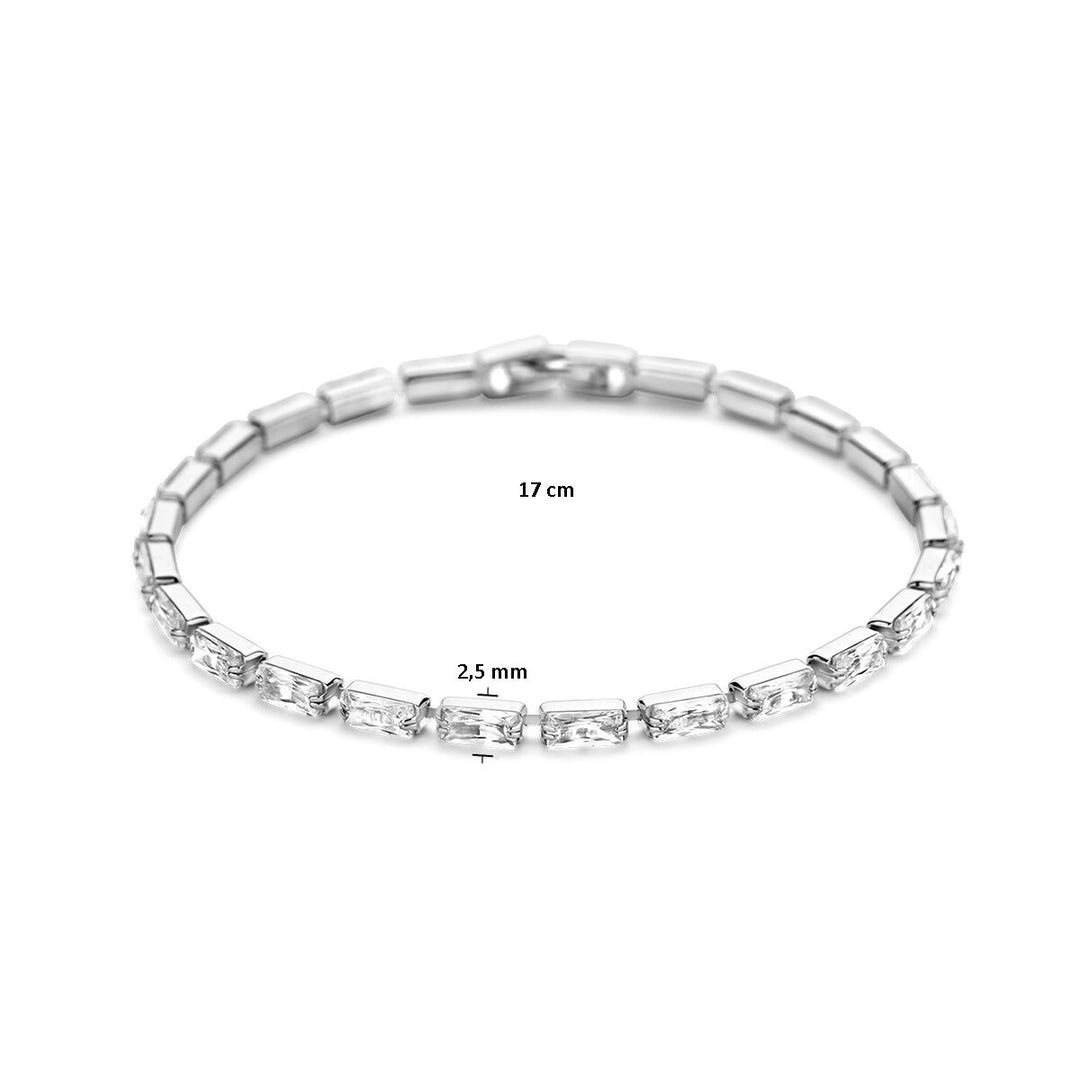 tennis bracelet 2.5 mm zirconia silver rhodium plated
