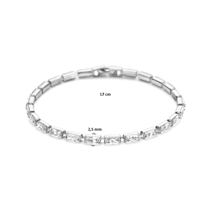 tennis bracelet 2.5 mm zirconia silver rhodium plated