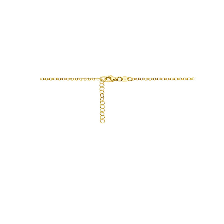 necklace pearls and balls 42 + 3 cm silver gold plated (yellow)