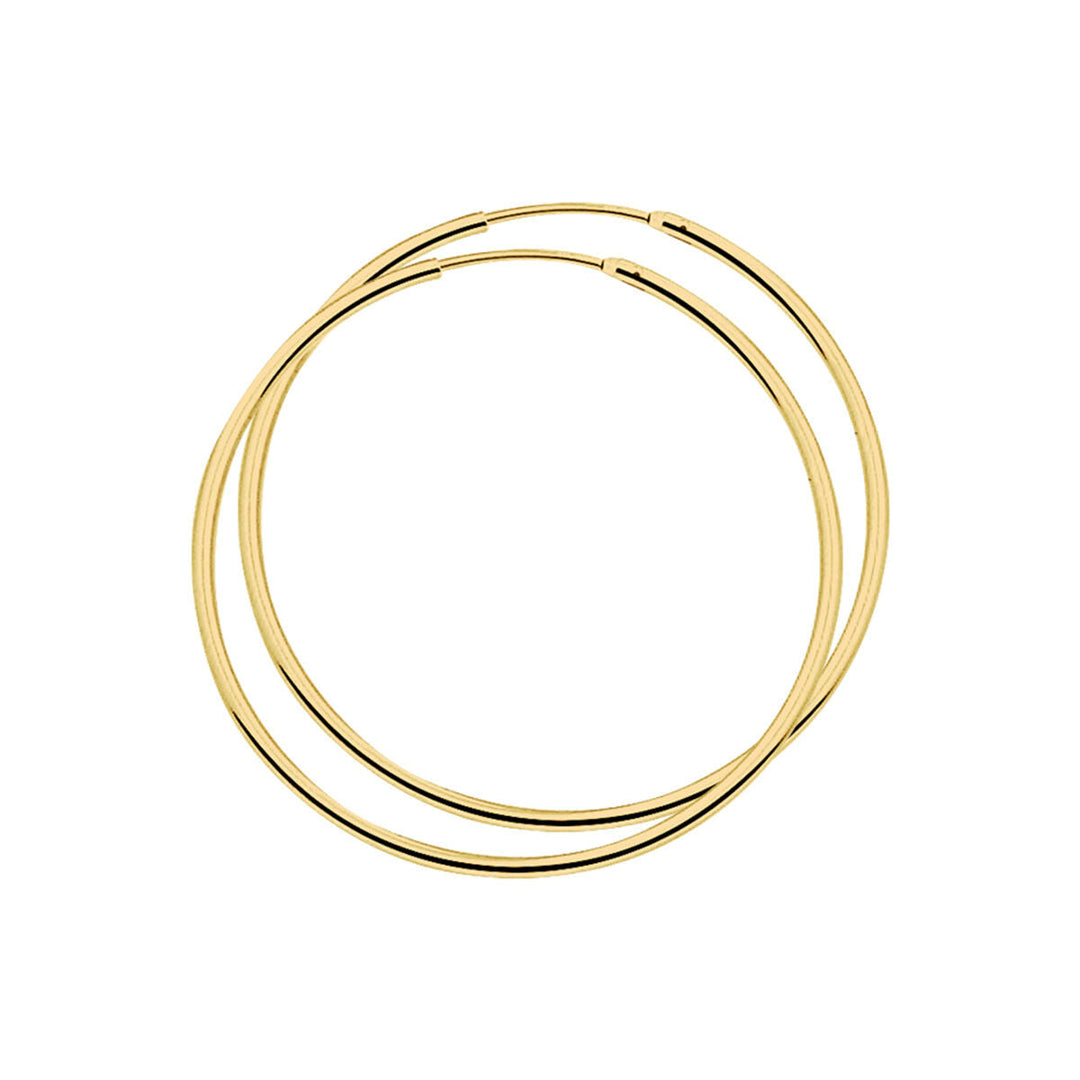 oorringen ronde buis 1,5 mm 1 micron zilver verguld (geel)