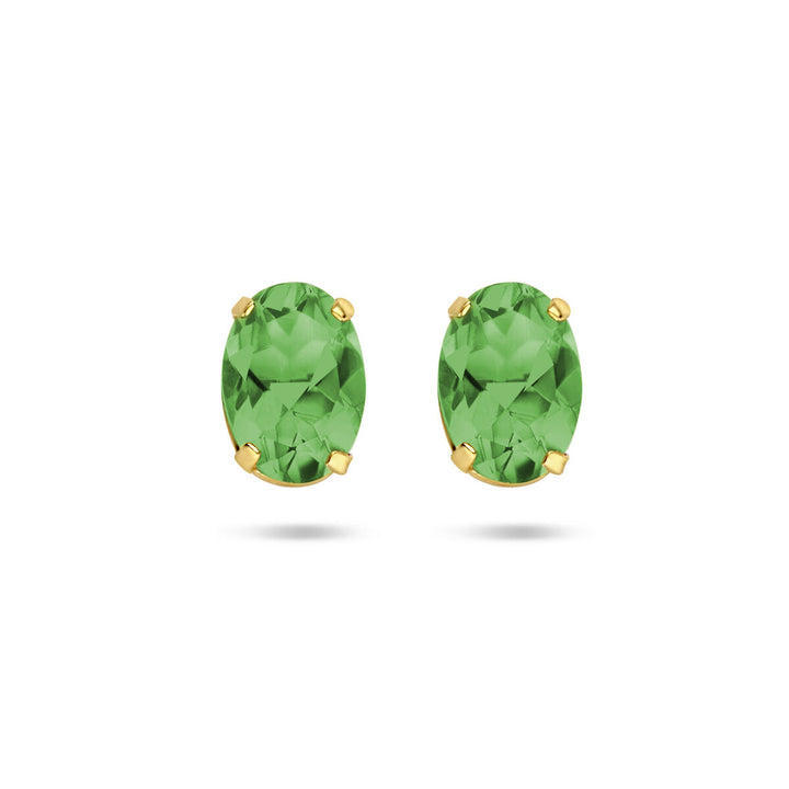 ear studs green agate 14K yellow gold