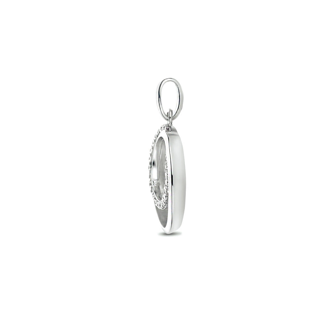 pendant zirconia silver rhodium plated