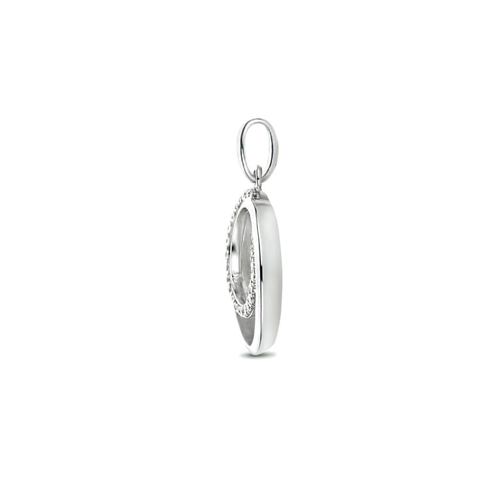 pendant zirconia silver rhodium plated