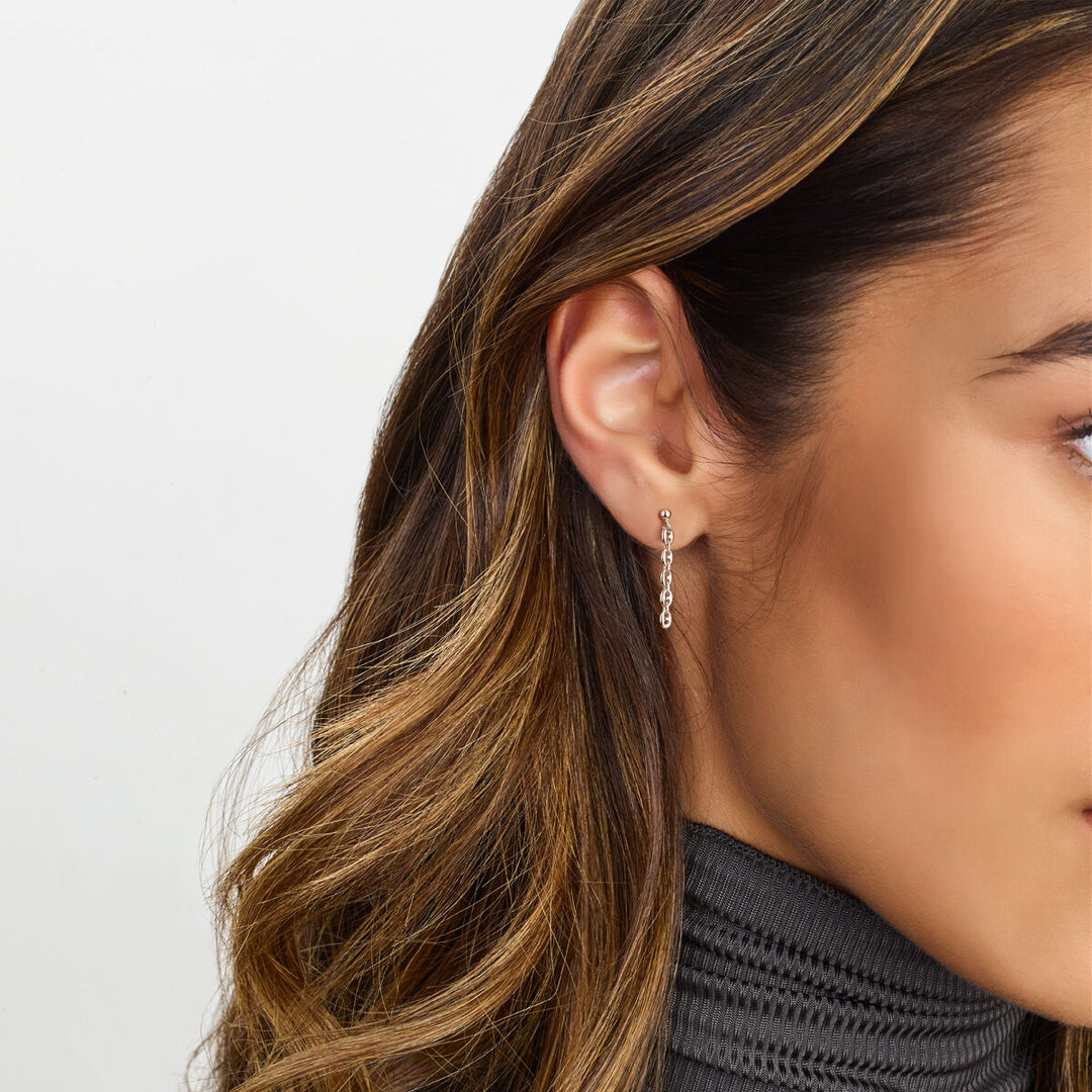 earrings coffee bean silver rhodium plated