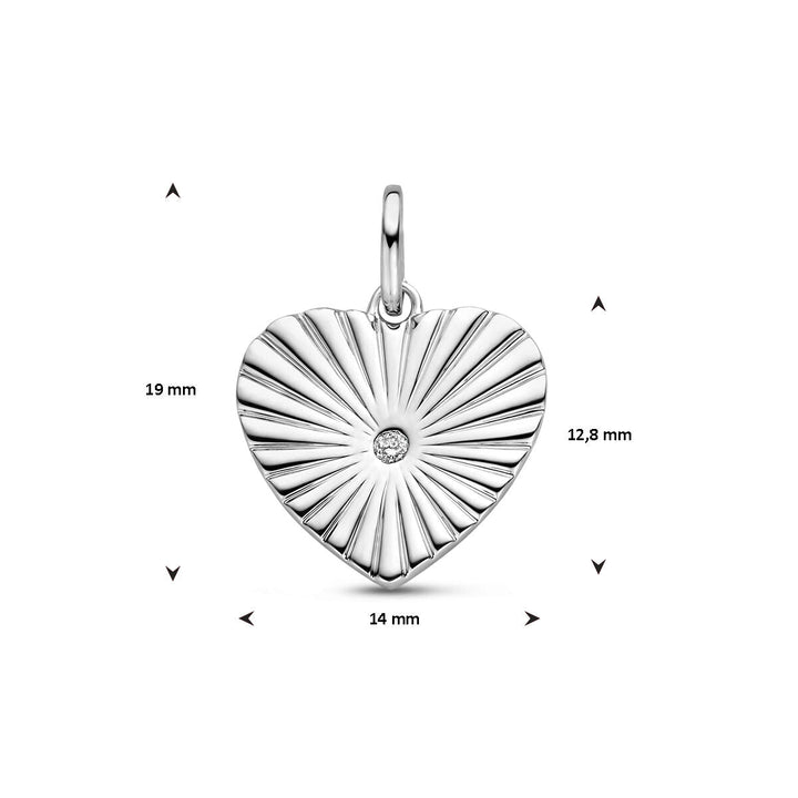 pendant heart diamond 0.015ct j p1 silver rhodium plated