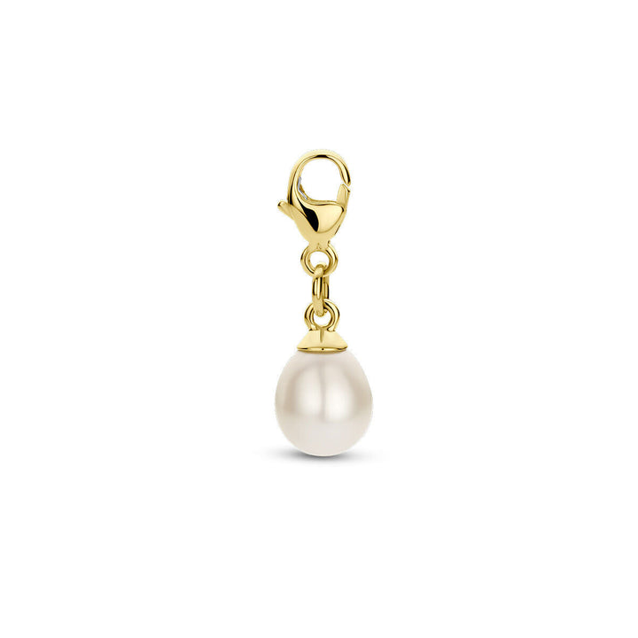 lock charm pearl 14K yellow gold