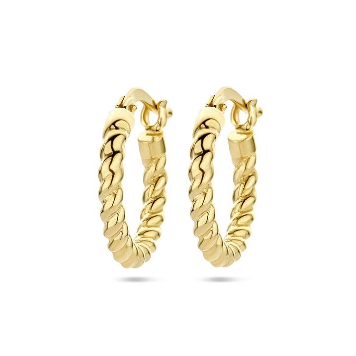 earrings twisted tube 1 micron silver gold plated (yellow)
