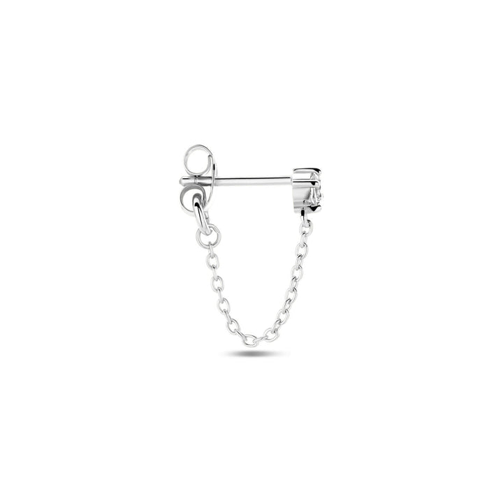 ear stud per piece zirconia silver rhodium plated