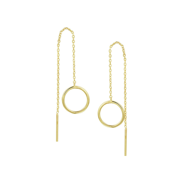 pull-through earrings ring 14K yellow gold
