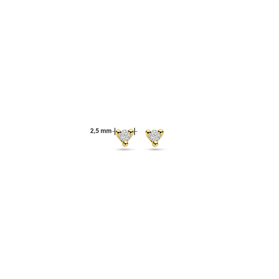 ear studs diamond 0.04ct (2x 0.02ct) h p1 14K yellow gold