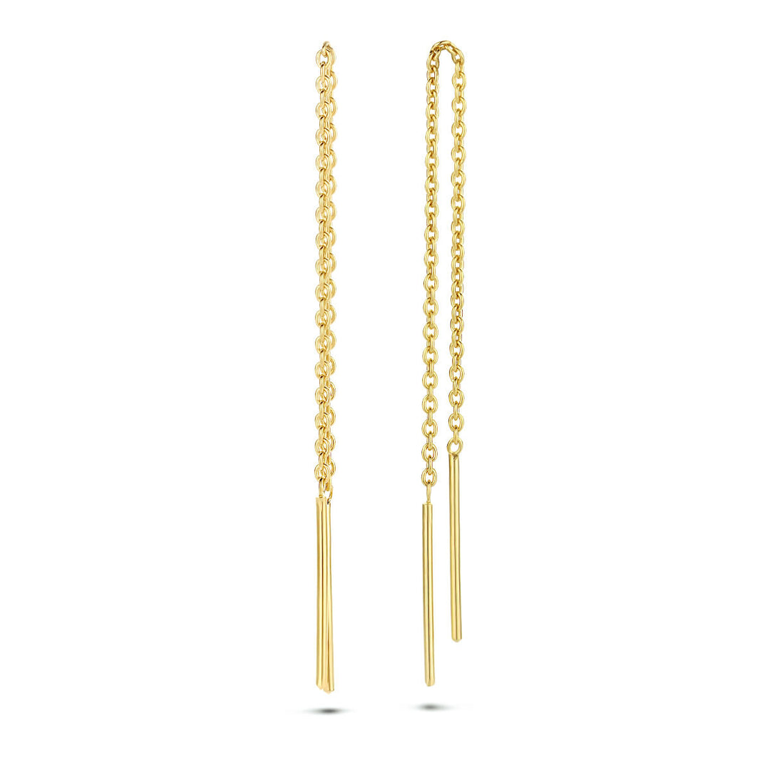 pull-through earrings bar 1 micron silver gold plated (yellow)