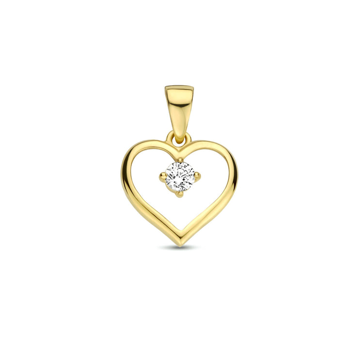 pendant heart zirconia 14K yellow gold