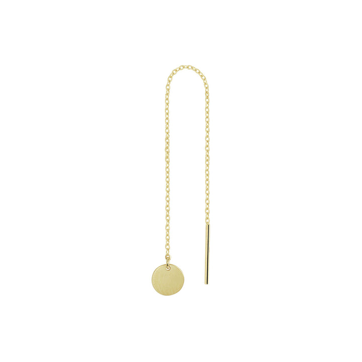 pull-through earring round per piece 14K yellow gold