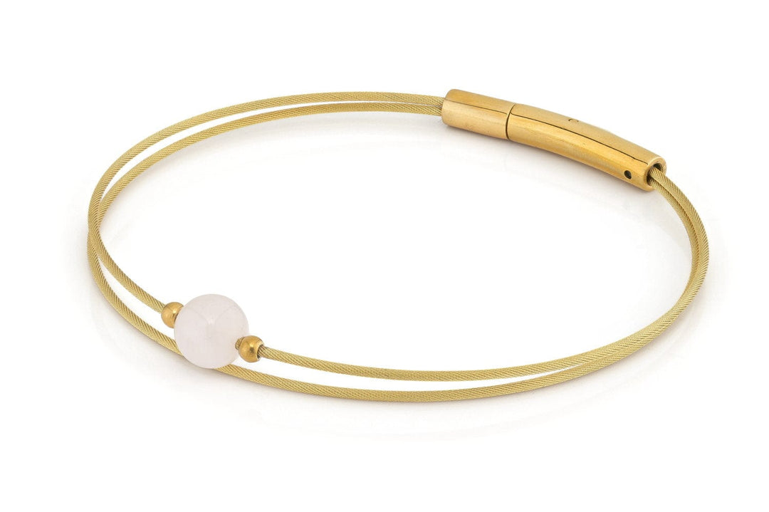 Thinking of You bracelet Rose quartz gold A711GG