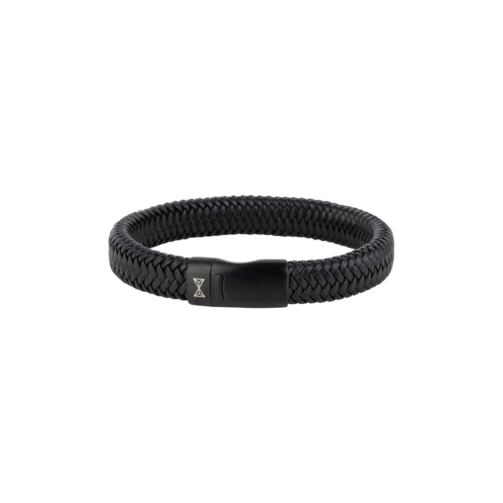 Leather bracelet men - Iron John Black-on-Black