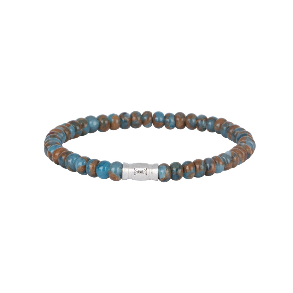 Beaded bracelet men - Aqua Terra Oval - 6mm